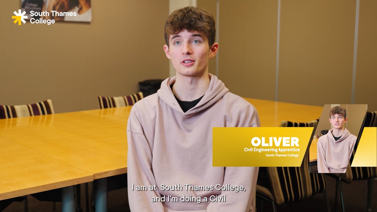 Oliver, Civil Engineering Apprentice at South Thames College, employed by Tony Gee and Partners LLP