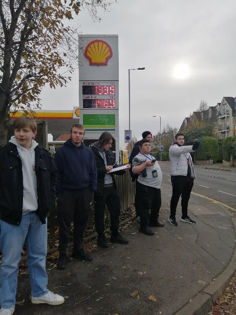 Policing Students participate in Social Action Project with Speed Monitoring Tests along Richmond Road, Kingston