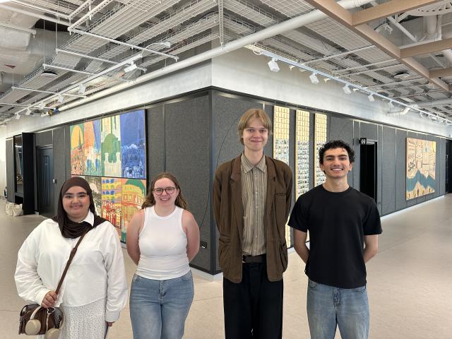 Students with their art commissions at the Unilever campus in KingstonJPG