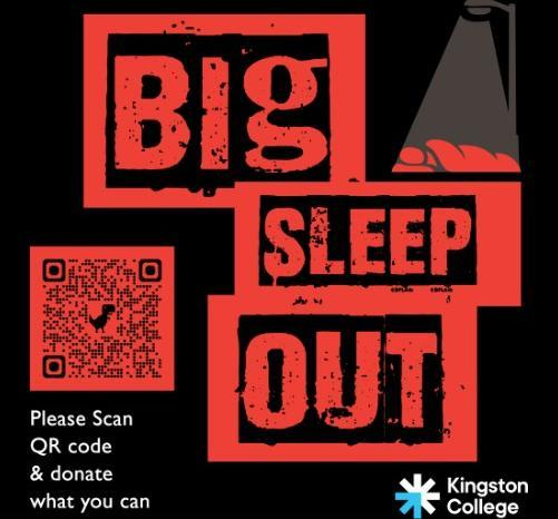 Please support our 3D Design students in their BIG SLEEP OUT for homelessness charity 