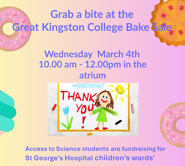 Join us for the Access to Science Charity Bake Sale – support St George’s Hospital and enjoy a sweet treat