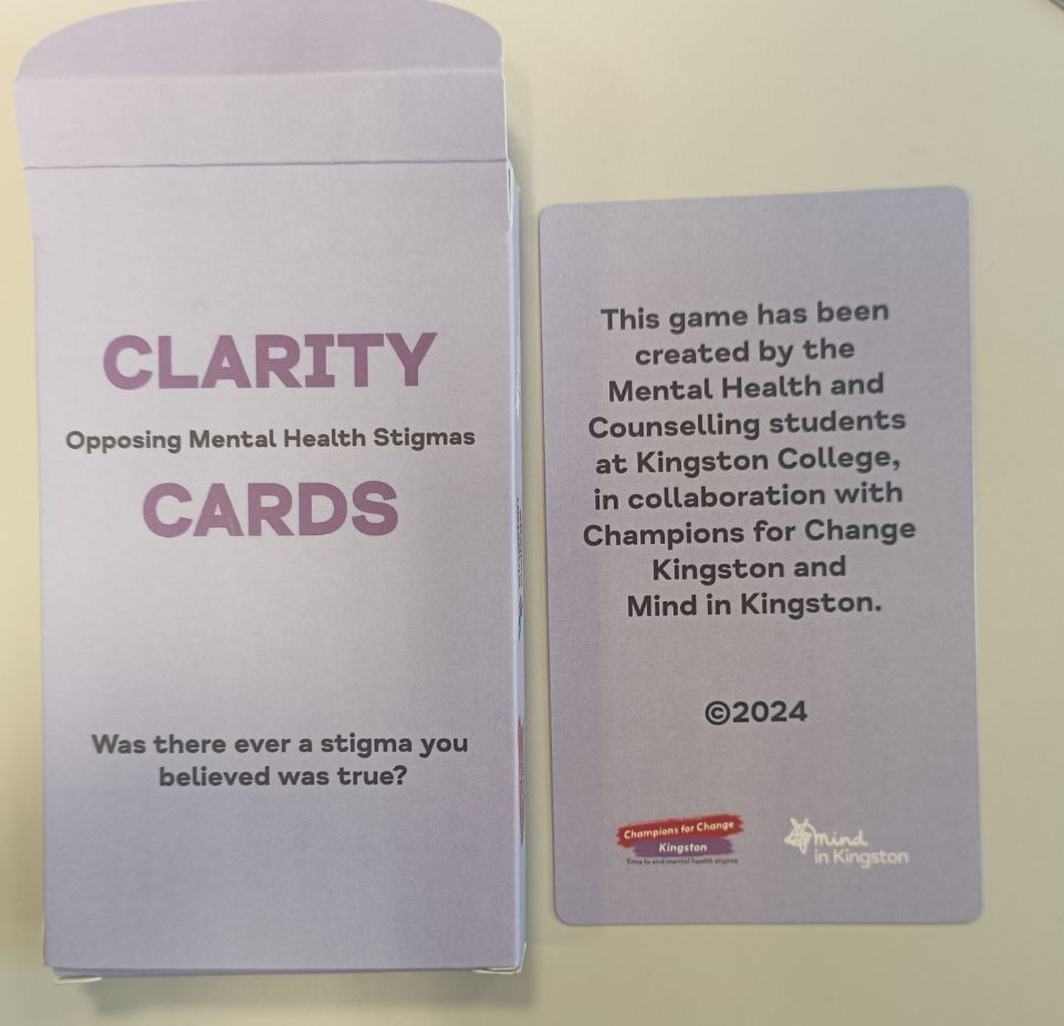 Mental Health and Counselling students launch ‘Clarity Cards’ with support from mental health charity, Mind in Kingston