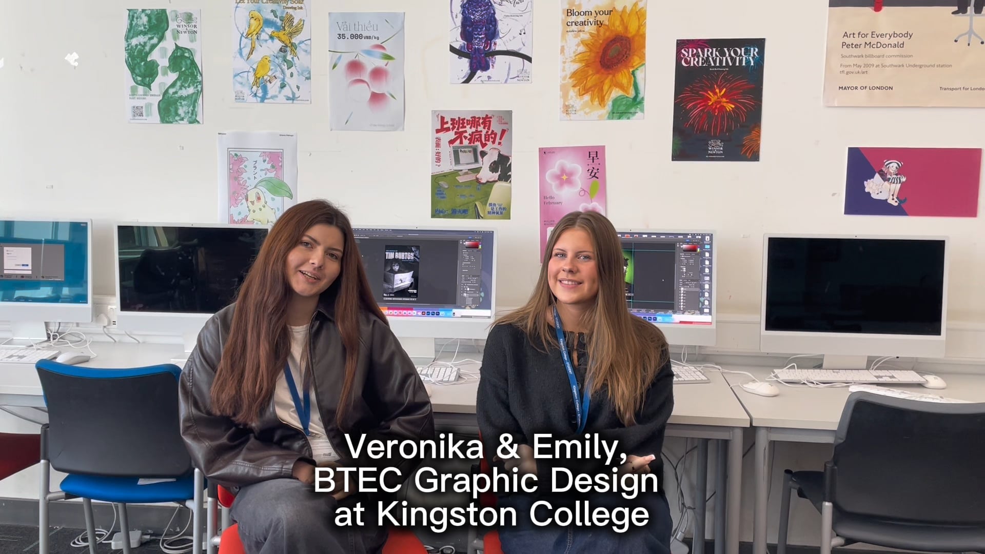 Veronika & Emily, BTEC Graphic Design at Kingston College